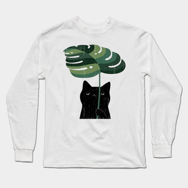 Totoro Monstera Long Sleeve T-Shirt by Number 17 Paint